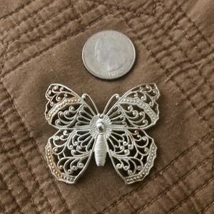 Silver Filigree Butterfly Pin/Brooch